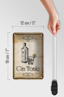 Blechschild Alkohol 12x18cm 1761 Gin tonic Retro