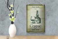 Blechschild Alkohol 12x18cm 1920 Cognac Retro