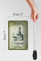 Blechschild Alkohol 12x18cm 1920 Cognac Retro
