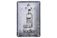 Blechschild Alkohol 12x18cm 1925 Vodka imported