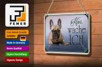 Blechschild Hund 18x12cm Französische Bulldogge hier
