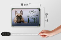 Blechschild Hund 18x12cm Französische Bulldogge hier