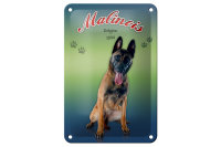 Blechschild Hund 12x18cm Malinois Belgien 1899