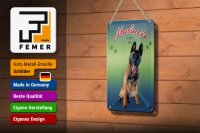 Blechschild Hund 12x18cm Malinois Belgien 1899