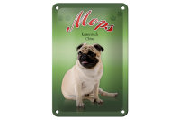 Blechschild Hund 12x18cm Mops Kaiserreich China