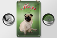 Blechschild Hund 12x18cm Mops Kaiserreich China