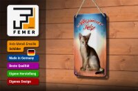 Blechschild Katze 12x18cm Abessinier Katze Wanddeko