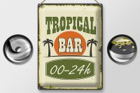 Blechschild Alkohol 30x40cm Tropical Bar 00 - 24 h