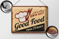 Blechschild Retro 40x30cm Cold drinks and warm meal