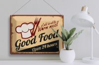 Blechschild Retro 40x30cm Cold drinks and warm meal