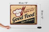 Blechschild Retro 40x30cm Cold drinks and warm meal