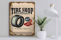 Blechschild Retro 30x40cm Tire Shop Reifen Service