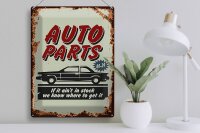 Blechschild Retro 30x40cm Auto Parts Teile Service