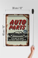 Blechschild Retro 30x40cm Auto Parts Teile Service
