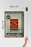 Blechschild Retro 30x40cm Kaffee get more Coffee 500g