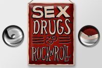 Blechschild Spruch 30x40cm Sex drugs Rock n Roll