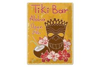 Blechschild Alkohol 30x40cm Tiki Bar Aloha Hawaii