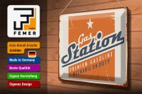 Blechschild Retro 40x30cm Gas Station Premum Tankstelle