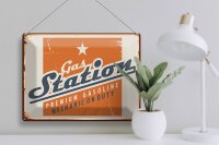 Blechschild Retro 40x30cm Gas Station Premum Tankstelle