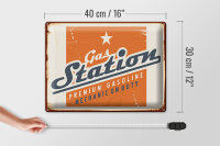 Blechschild Retro 40x30cm Gas Station Premum Tankstelle