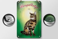 Blechschild Katze 12x18cm Bengalkatze 1792 Wanddeko