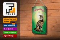 Blechschild Katze 12x18cm Bengalkatze 1792 Wanddeko