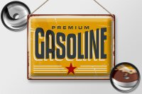 Blechschild Retro 40x30cm Premium Gasoline Tankstelle Benzin