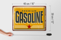 Blechschild Retro 40x30cm Premium Gasoline Tankstelle Benzin