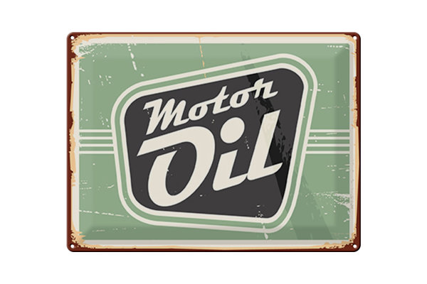 Blechschild Retro 40x30cm Motor oil Motoröl Auto