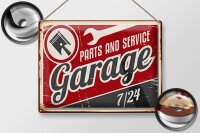 Blechschild Retro 40x30cm Garage parts service Auto Teile