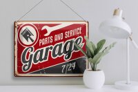 Blechschild Retro 40x30cm Garage parts service Auto Teile