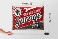Blechschild Retro 40x30cm Garage parts service Auto Teile
