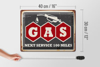 Blechschild Retro 40x30cm Gas Auto next service 100 Benzin