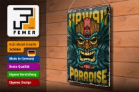 Blechschild Retro 30x40cm Hawaii Paradise