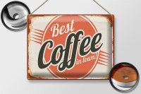 Blechschild Retro 40x30cm Kaffee best Coffee in town