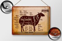 Blechschild Lamm 40x30cm Lamb cuts Organic Metzgerei