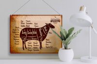 Blechschild Lamm 40x30cm Lamb cuts Organic Metzgerei