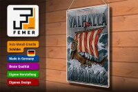 Blechschild Schiff 30x40cm Valhalla Vikings