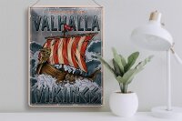 Blechschild Schiff 30x40cm Valhalla Vikings