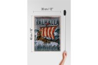 Blechschild Schiff 30x40cm Valhalla Vikings