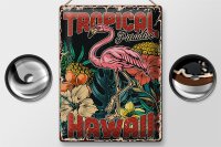 Blechschild Retro 30x40cm Hawaii Tropical Paradise Alkohol