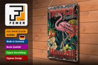 Blechschild Retro 30x40cm Hawaii Tropical Paradise Alkohol