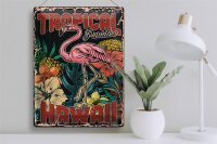 Blechschild Retro 30x40cm Hawaii Tropical Paradise Alkohol