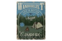 Blechschild Retro 30x40cm Wanderlust camping
