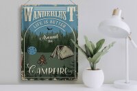 Blechschild Retro 30x40cm Wanderlust camping