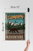 Blechschild Retro 30x40cm Summer Camping Time wild Forest