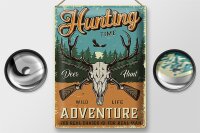 Blechschild Retro 30x40cm Hunting Time Adventure Abenteuer