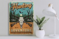 Blechschild Retro 30x40cm Hunting Time Adventure Abenteuer