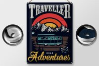 Blechschild Camping 30x40cm Traveller Adventure Abenteuer