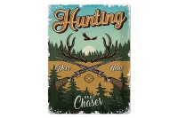 Blechschild Jagd 30x40cm Hunting deer hunt Abenteuer
